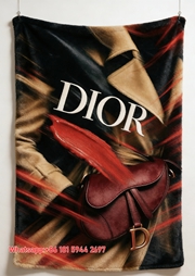 Dior Saddle Bag Red Lipstick Motion Blur Flannel Sofa Throw Blanket D262